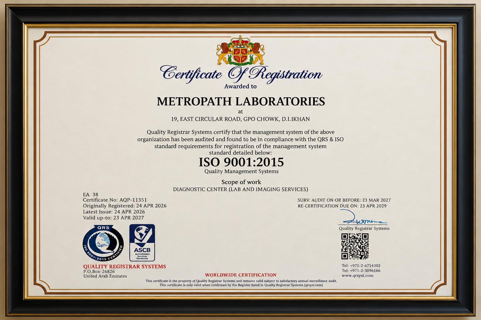 Certificate Of Registration
